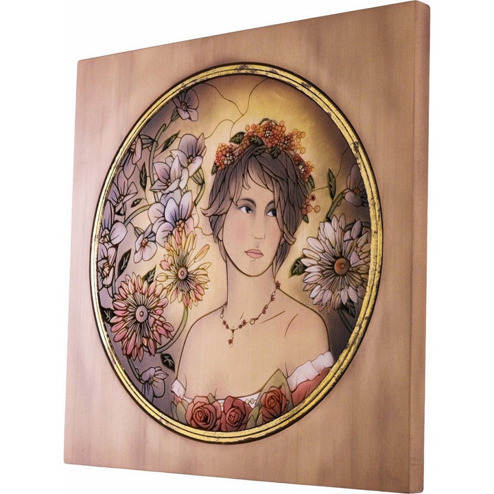 Grawerowany obraz z drewna - Portret Kobiety (model 4)-Rzeźba dekoracyjna-RzezbawDrewnie.pl-Viktor-Art
