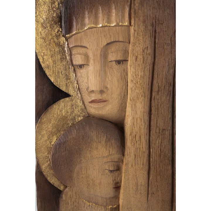 Święta Maria z Dzieckiem Jezusem - Styl ikoniczny - Dąb-Rzeźba sakralna-RzezbawDrewnie.pl-Viktor-Art
