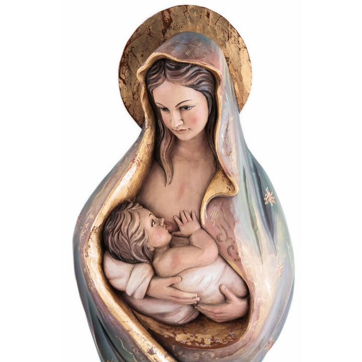 Matka Boska z Dzieckiem Jezus - Karmienie Piersią-Rzeźba sakralna-RzezbawDrewnie.pl-Viktor-Art