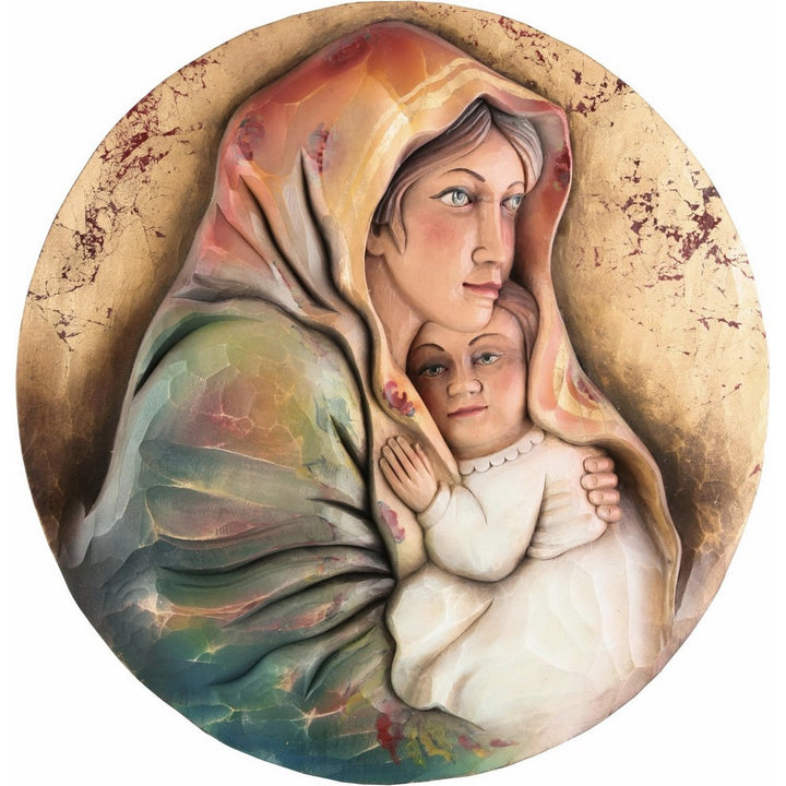 Święta Maryja i Dzieciątko Jezus - Patron Podróżników (rumuński)-Rzeźba sakralna-RzezbawDrewnie.pl-Viktor-Art