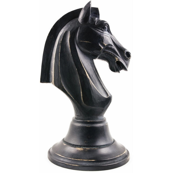 Koń Szachowy - Mega wielkość - rzeźba drewniana (wielkość 2 - czarny)-Rzeźba dekoracyjna-RzezbawDrewnie.pl-Viktor-Art