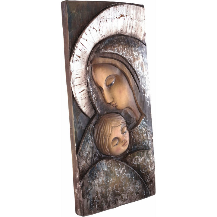 Madonna z Dzieckiem Jezusem - Srebrna Ikona-Rzeźba sakralna-RzezbawDrewnie.pl-Viktor-Art