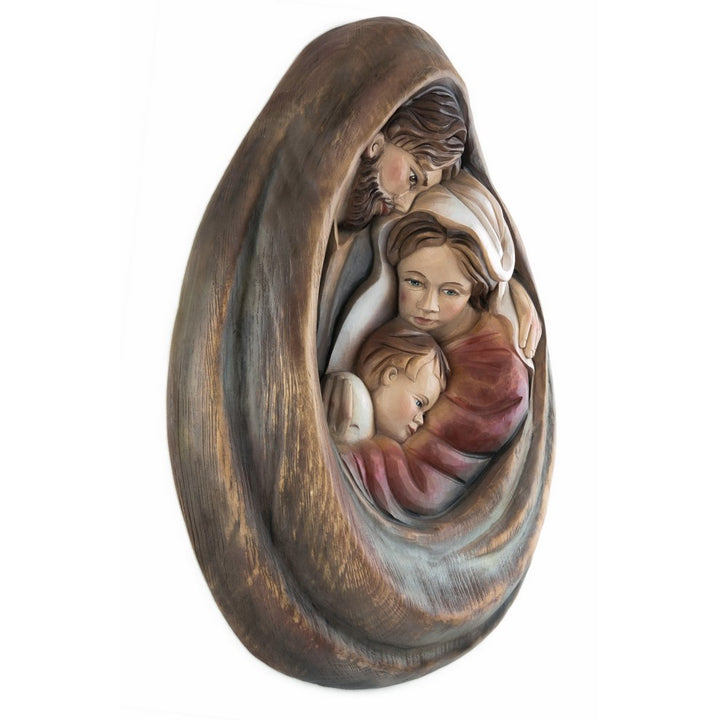 Święta Rodzina - Serce i dom - Kropla Miłości (model 7)-Rzeźba sakralna-RzezbawDrewnie.pl-Viktor-Art