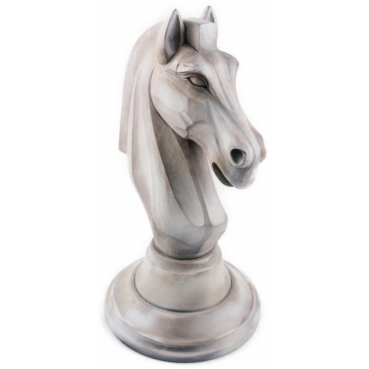 Koń Szachowy - rzeźba drewniana - (rozmiar 1 - biały)-Rzeźba dekoracyjna-RzezbawDrewnie.pl-Viktor-Art