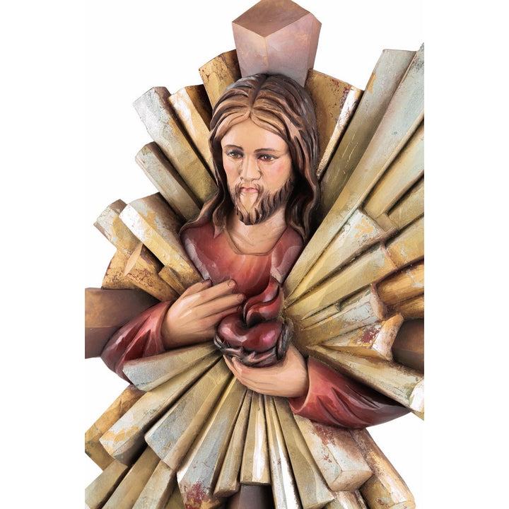 Jezus Chrystus - Serce Miłosierdzia-Rzeźba sakralna-RzezbawDrewnie.pl-Viktor-Art