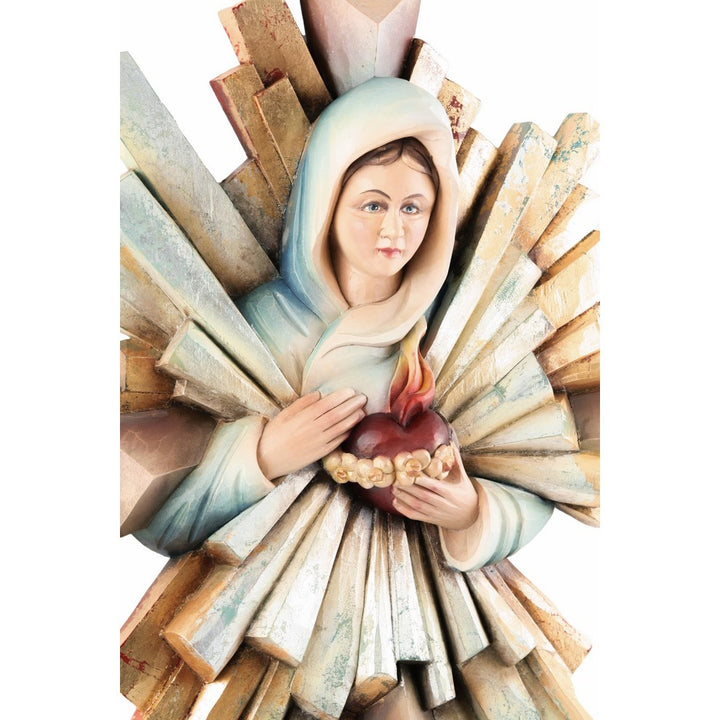 Święta Maryja - Serce Miłości-Rzeźba sakralna-RzezbawDrewnie.pl-Viktor-Art