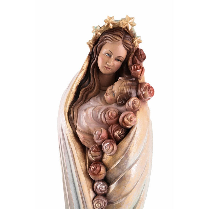 Madonna i Dzieciątko Jezus - Róże-Rzeźba sakralna-RzezbawDrewnie.pl-Viktor-Art