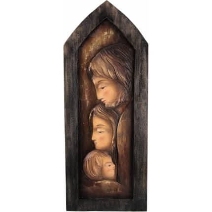 Święta Rodzina - Serce i Dom - Okno (Model 3) figura drewniana – prezent na pierwszą komunię – ujęcie 3