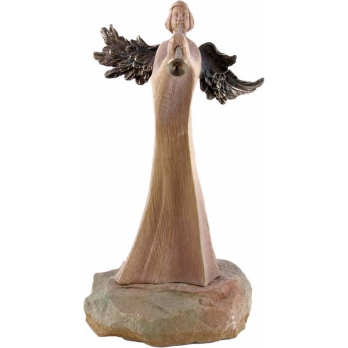 Viktor-Art – Rzeźba z Drewna - Wyjątkowy Prezent na Każdą Okazję - Anioł - Seria Ekskluzywna - Patron Muzyków - (Model 3 z 3) Anioł - Seria Ekskluzywna - Patron Muzyków - (Model 3 z 3) figura drewniana – prezent na ślub – ujęcie 2