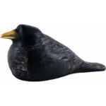 Czarna wrona / Kruk - rzeźba drewniana (Model 2) rzeźba drewniana – dekoracja gabinetu – ujęcie 4