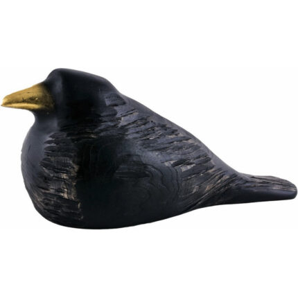 Czarna wrona / Kruk - rzeźba drewniana (Model 2) rzeźba drewniana – dekoracja gabinetu – ujęcie 4