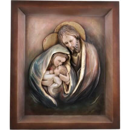 Święta Rodzina - Serce i Dom - Rama (model 10) figura drewniana – prezent na ślub – ujęcie 3