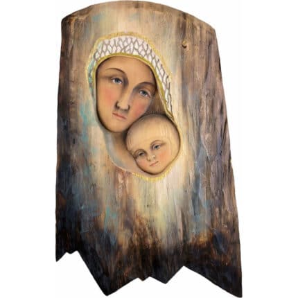 Madonna - Styl Ludowy - wyrzeźbione w drzewie figura drewniana – prezent na ślub – ujęcie 3