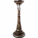 Viktor-Art The Floral - Base - Pedestal (model 2 - Closed Leaf) is a handcarved, bronze pedestal with a twisted, rope-like shaft and metallic tones. Its ornate design makes it an elegant, classical gift for weddings or special occasions. Exclusive Woodcarving