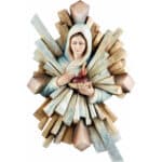 Święta Maryja - Serce Miłości figura drewniana – prezent na pierwszą komunię – ujęcie 4