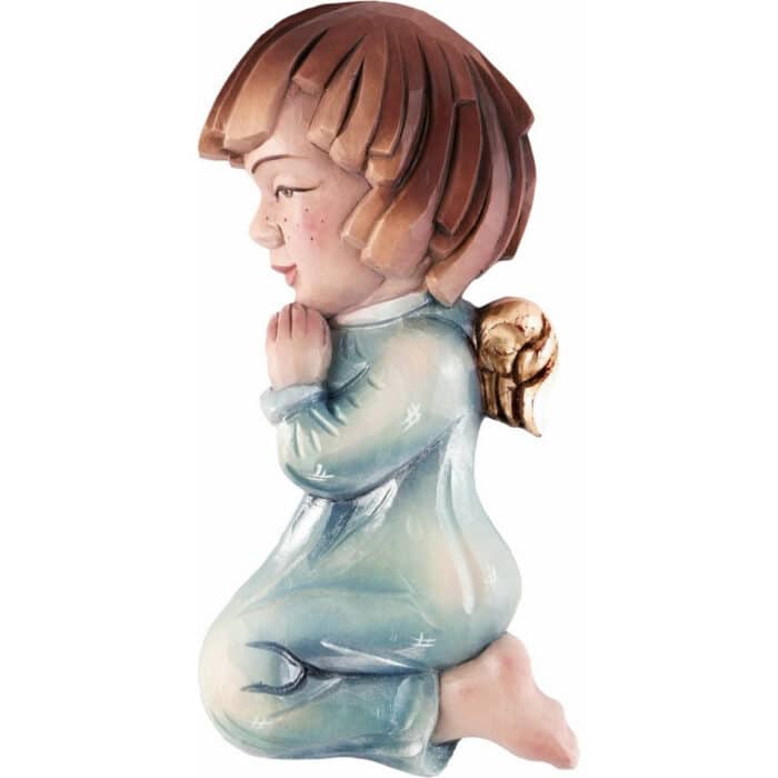 Anioł - Opiekun Dzieci (Chłopiec) figura drewniana – prezent na chrzest – ujęcie 3