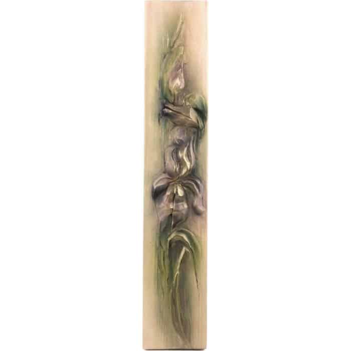 Ornament drewniany (Irys) – elegancka rzeźba z drewna do gabinetu Ornament drewniany (Irys) rzeźba drewniana – dekoracja gabinetu – ujęcie 2