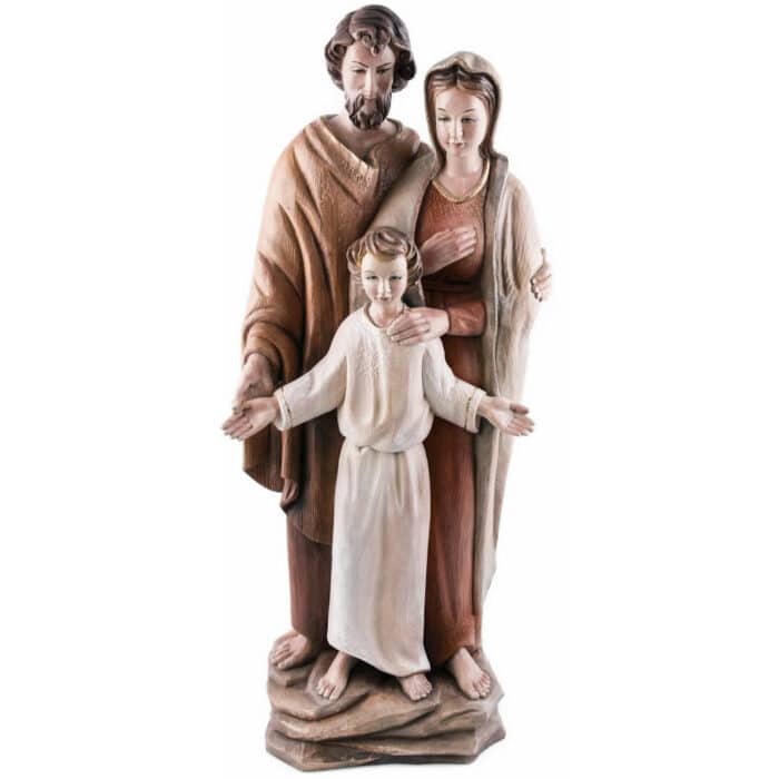Święta Rodzina - Serce i Dom - (model 15) – drewniana figura na chrzest Święta Rodzina - Serce i Dom - (model 15) figura drewniana – prezent na chrzest – ujęcie 5