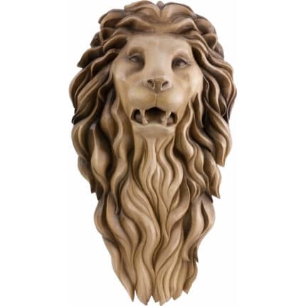 Viktor-Art Głowa Lwa - Strażnik - płaskorzeźba: This handmade wooden sculpture features a lion’s head with a flowing mane and a serene, noble expression, making it a unique gift for any art lover. Exclusive Woodcarving