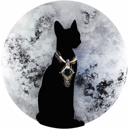 Dekoracja ścienna - Czarny Kot - bogato zdobiony rzeźba drewniana – dekoracja wnętrza – ujęcie 3