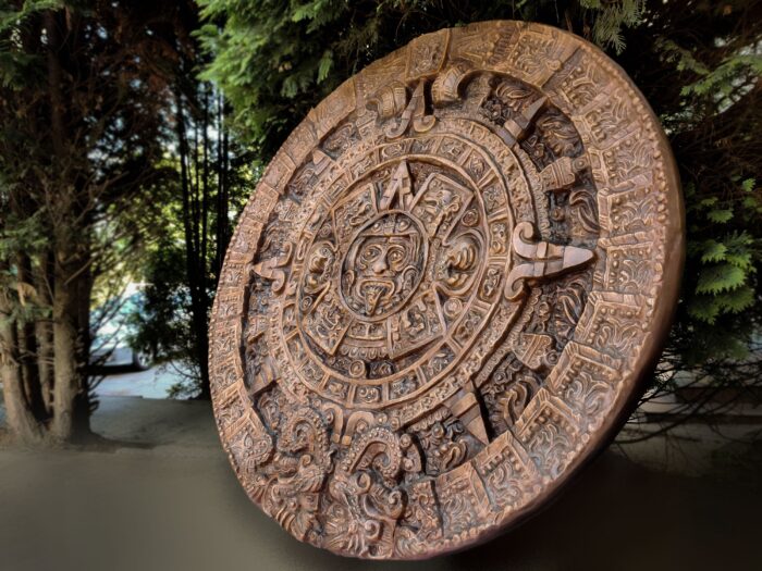 Dekoracja Ścienna - Kalendarz Majów (Azteków) - 150cm - wielkogabarytowa płaskorzeźba rzeźba drewniana – dekoracja