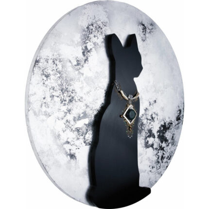 Dekoracja ścienna - Czarny Kot - bogato zdobiony rzeźba drewniana – dekoracja salonu – ujęcie 2