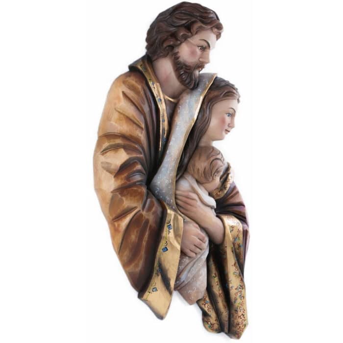 Święta Rodzina - Serce i Dom - haft (model 11) figura drewniana – prezent na ślub – ujęcie 2