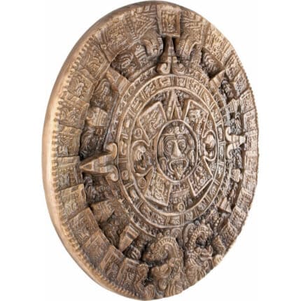 Dekoracja Ścienna - Kalendarz Majów - płaskorzeźba rzeźba drewniana – dekoracja biblioteki – ujęcie 2