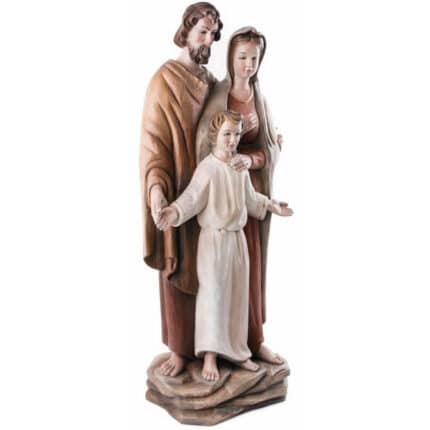 Święta Rodzina - Serce i Dom - (model 15) figura drewniana – prezent na rocznicę ślubu – ujęcie 4