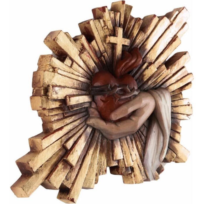 Ofiara Serca - Błogosławieństwo rzeźba drewniana – dekoracja biura – ujęcie 4