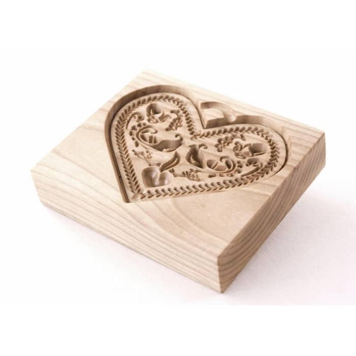 Forma do Piernika - Foremka do ciasteczek (Serce 1) rzeźba drewniana – dekoracja biura – ujęcie 2