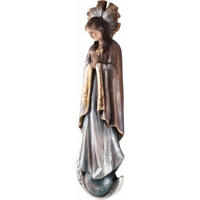 Madonna - Miłosierdzie - Księżyc figura drewniana – prezent na jubileusz – ujęcie 2