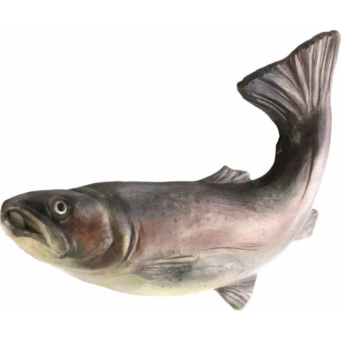 Pstrąg Potokowy - płaskorzeźba drewniana - rzeźba (Model 2) rzeźba drewniana – dekoracja wnętrza