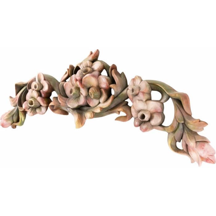 Supraporta - Ornament - Kwiaty Jabłoni - model 4 rzeźba drewniana – dekoracja biblioteki