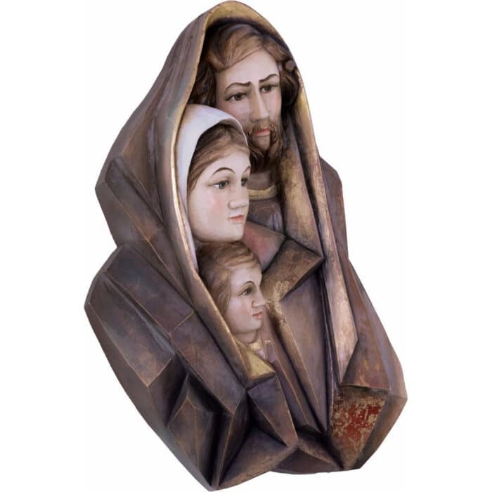 Święta Rodzina - Serce i dom - Podróże (model 16) figura drewniana – prezent na chrzest