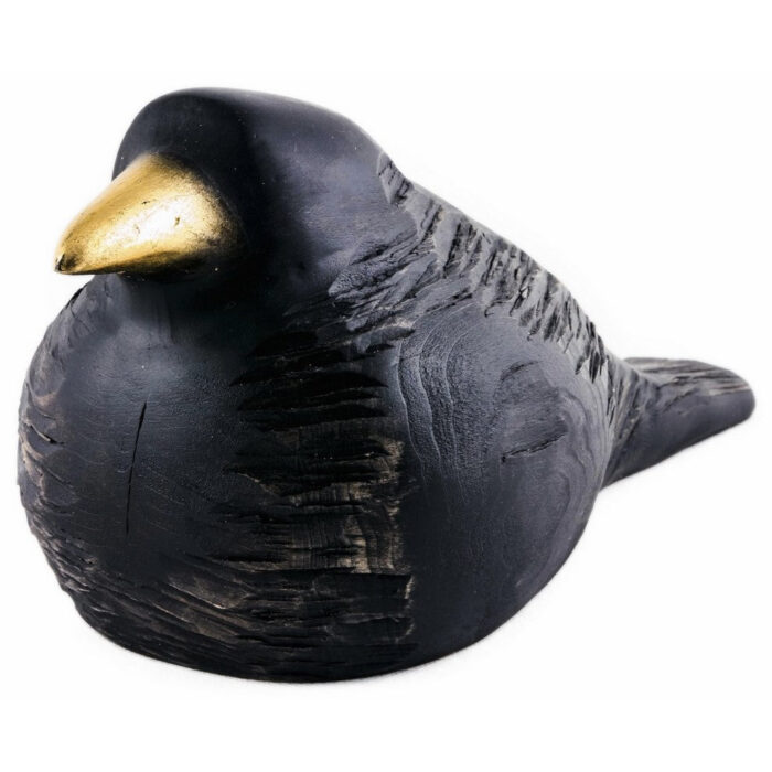 Czarna wrona / Kruk - rzeźba drewniana (Model 2) rzeźba drewniana – dekoracja salonu – ujęcie 3
