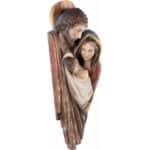 Święta Rodzina - Serce i Dom (model 2) figura drewniana – prezent na pierwszą komunię – ujęcie 2