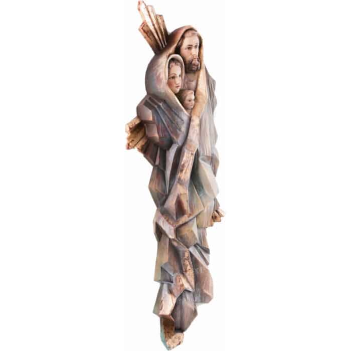 Święta Rodzina - Serce i Dom - Promienie (model 12) figura drewniana – prezent na jubileusz – ujęcie 2