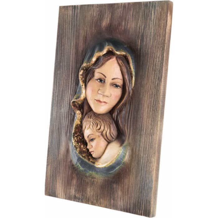 Matka Boska Maria z Dzieckiem Jezusem (Model 1) – drewniana figura na Pierwszą Komunię Matka Boska Maria z Dzieckiem Jezusem (Model 1) figura drewniana – prezent na pierwszą komunię – ujęcie 3