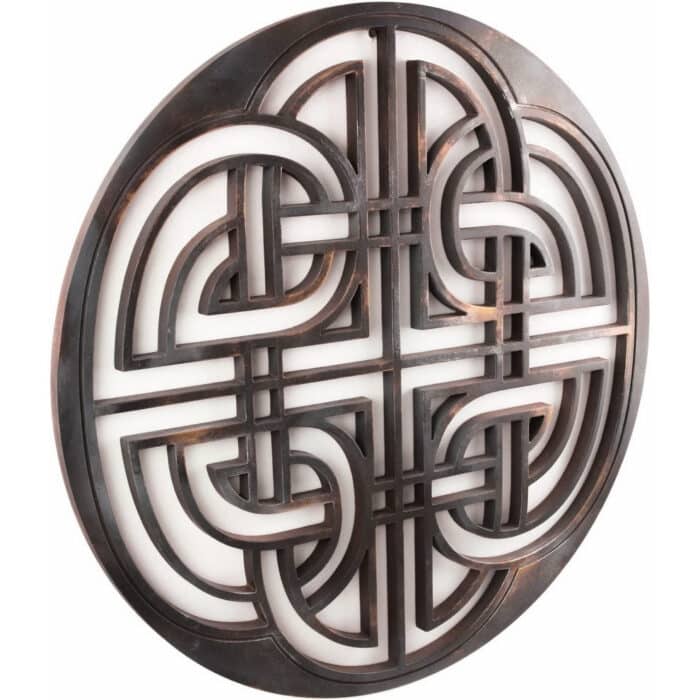 Dekoracja Ścienna (wzór celtycki 1) rzeźba drewniana – dekoracja biblioteki – ujęcie 2