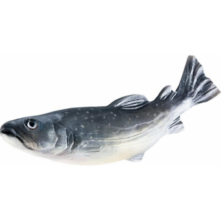 Pstrąg Tęczowy - płaskorzeźba drewniana - rzeźba (model 1) rzeźba drewniana – dekoracja biura