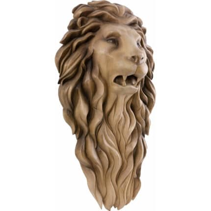 Głowa Lwa - Strażnik - płaskorzeźba rzeźba drewniana – dekoracja gabinetu