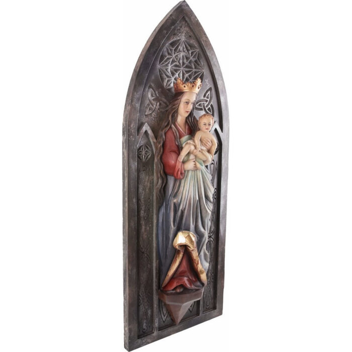 Święta Maryja i Dzieciątko Jezus - Styl Gotycki figura drewniana – prezent na jubileusz – ujęcie 2
