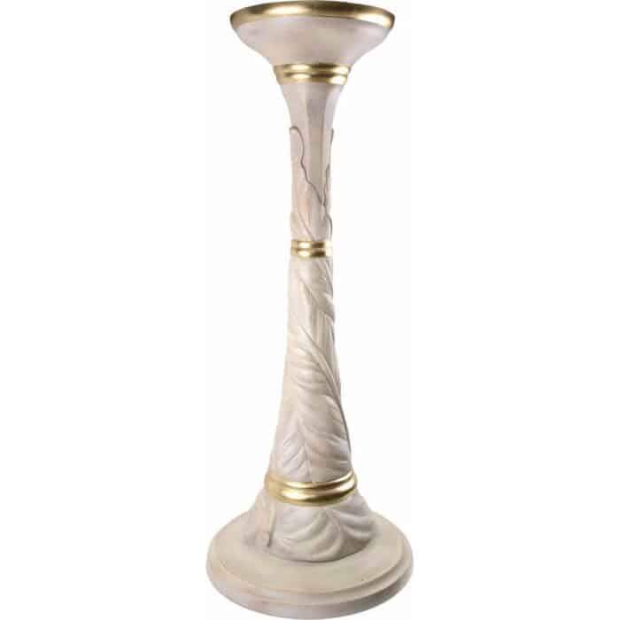 Kwietnik - Podstawa - Cokół (model 2 - Zamknięty Liść) rzeźba drewniana – dekoracja salonu – ujęcie 2