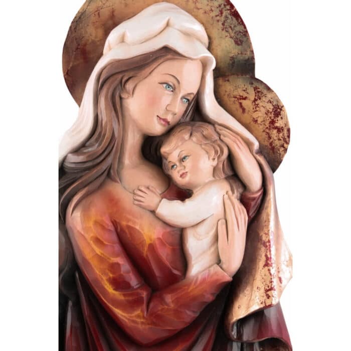 Święta Maryja i Dzieciątko Jezus - Symbol Miłości Matki – drewniana figura na Pierwszą Święta Maryja i Dzieciątko Jezus - Symbol Miłości Matki figura drewniana – prezent na pierwszą komunię
