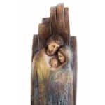 Święta Rodzina - Serce i Dom (model 1) figura drewniana – prezent na pierwszą komunię