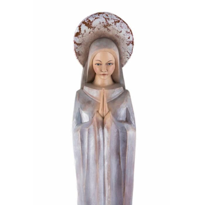 Madonna - Srebrne Niebo figura drewniana – prezent na pierwszą komunię