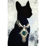 Dekoracja ścienna - Czarny Kot - bogato zdobiony rzeźba drewniana – dekoracja biura