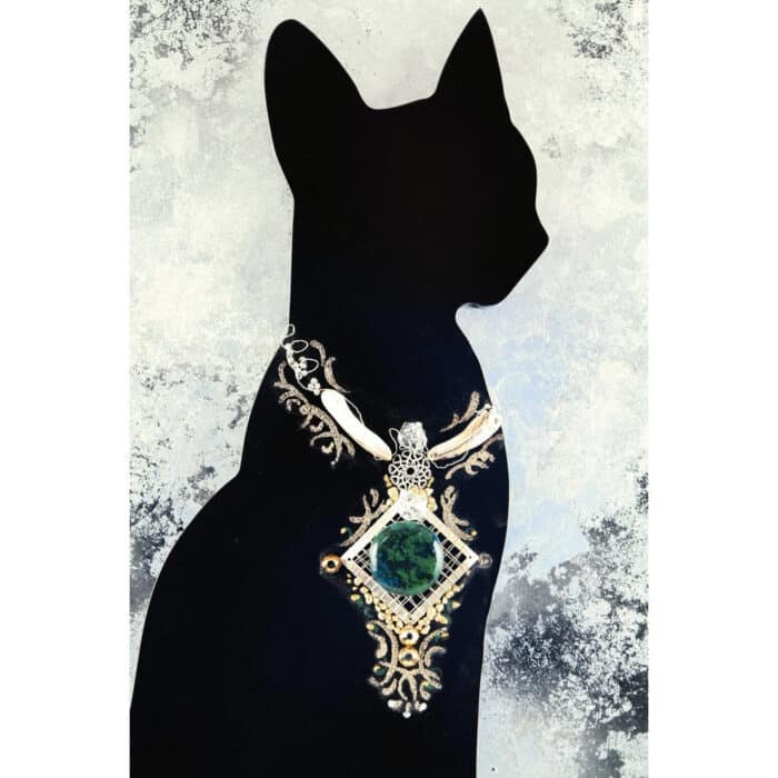 Dekoracja ścienna - Czarny Kot - bogato zdobiony rzeźba drewniana – dekoracja biura