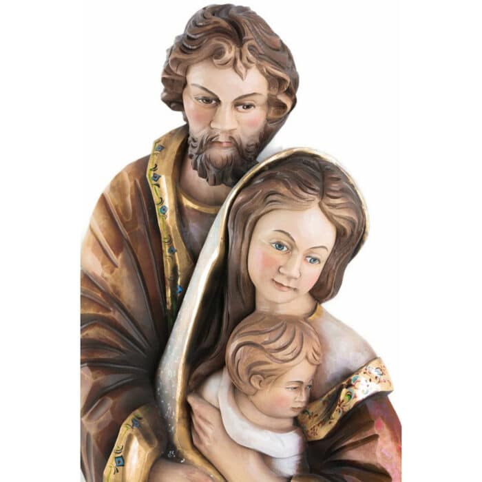Święta Rodzina - Serce i Dom - haft (model 11) figura drewniana – prezent na chrzest
